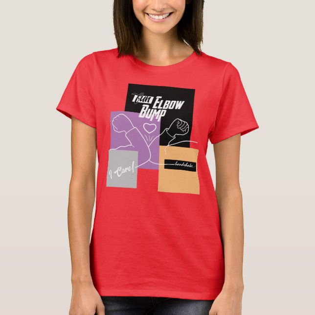 Fun Elbow Bump Handshake, soziale Distanz T-Shirt (Vorderseite)