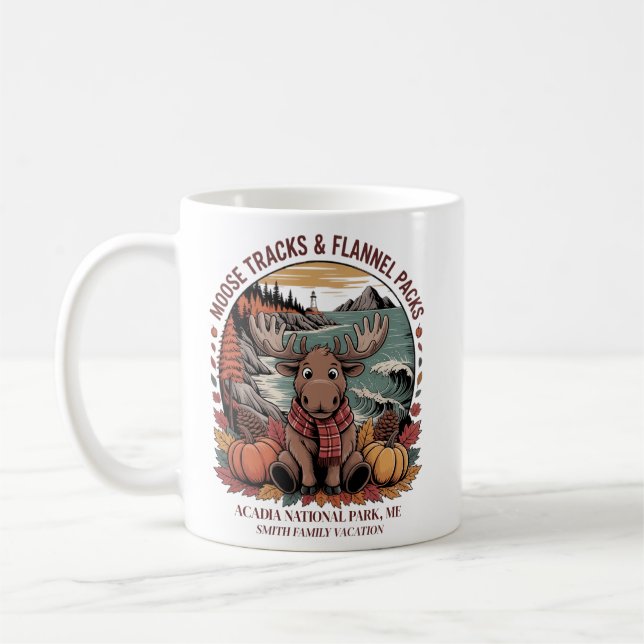 Fun Elch Flannel Custom Fall Acadia Maine Kaffeetasse (Links)