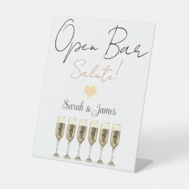 Fun elegante Hochzeitsfeier mit offenen Bar Podest Sockelschild