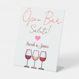 Fun elegante Hochzeitsfeier mit offenen Bar Podest Sockelschild