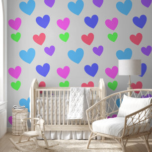 Fun & Elegantes, farbenfrohes Herzmuster Tapete