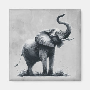 Fun Elephant Big First Impression Zitat Tierkunst Magnet