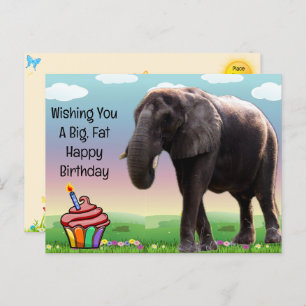 Fun Elephant Geburtstagskarte Postkarte