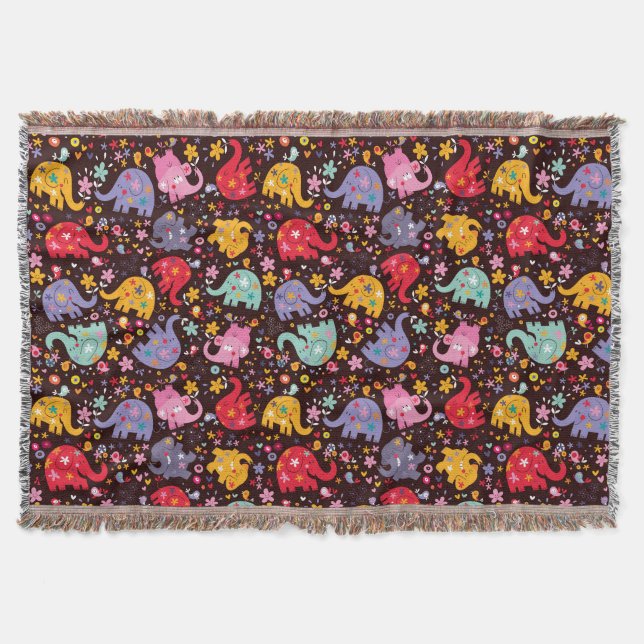 Fun Elephants werfen Blanket Decke (Vorderseite)