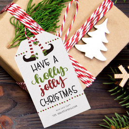 Fun Elf Legs Holly Jolly Weihnachten Geschenkanhänger