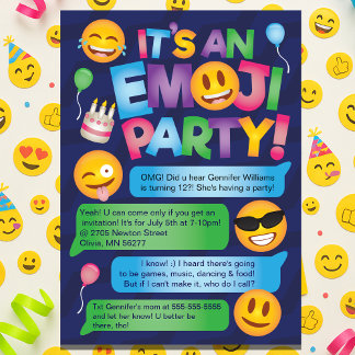 Fun Emoji Party Einladung