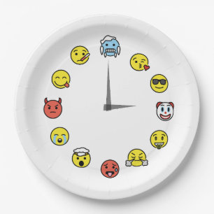 Fun Emoji Uhrenfaser Papierplatte Pappteller