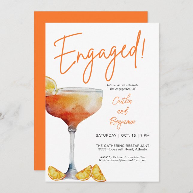 Fun Engagement Party Einladung (Vorne/Hinten)