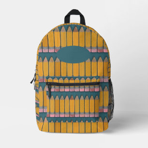 Fun Epic Illustriert Yellow Pencil Pattern Bedruckter Rucksack