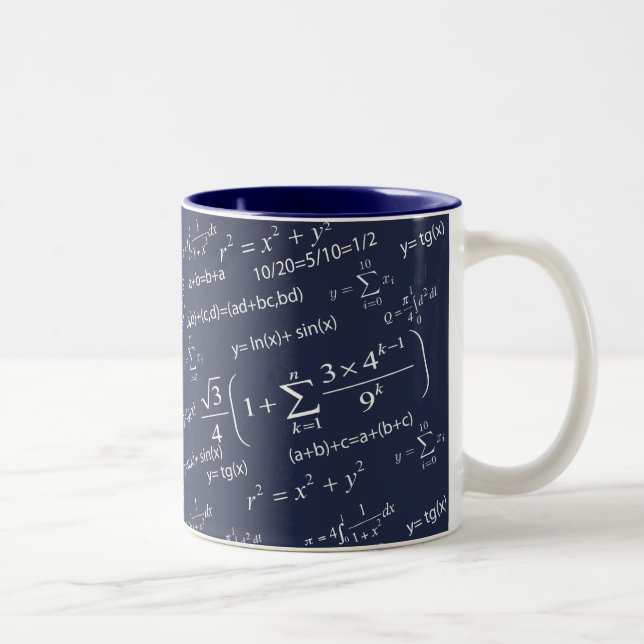 Fun Equations für Mathematiklehrer und Studierende Zweifarbige Tasse (Rechts)