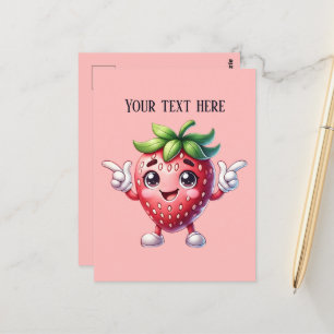 Fun Erdbeeren Frucht hinzufügen Postkarte