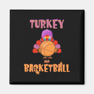 Fun Erntedank Türkei spielt Basketball T-Shirt Män Magnet