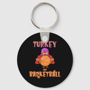Fun Erntedank Türkei spielt Basketball T-Shirt Män Schlüsselanhänger