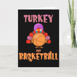 Fun Erntedank Türkei spielt Bysketbyll T-Shirt Män Karte