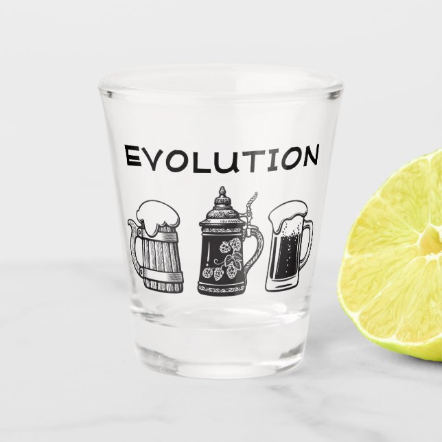 Fun Evolution Shot Brille! Schnapsglas (Vorderseite)