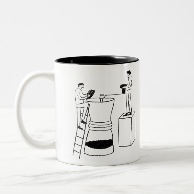 FUN Expres BLACK & WHITE freehand drawing original Zweifarbige Tasse (Links)