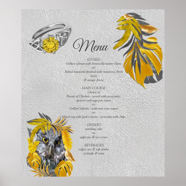 Fun Expressive in den Blätter Gelbe und Graue Pfla Poster (Vorne)