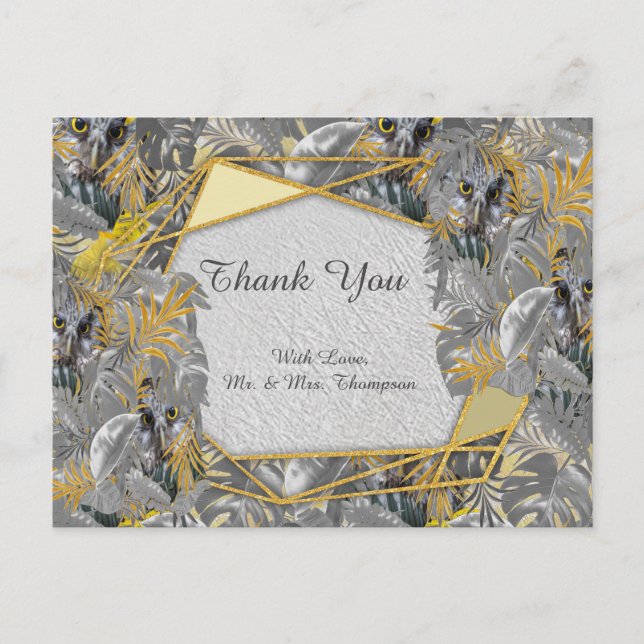 Fun Expressive in den Blätter Gelbe und Graue Pfla Postkarte (Vorderseite)