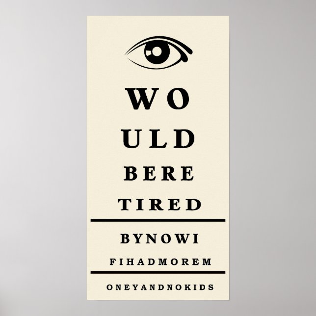 Fun Eye Chart Wall Poster (Vorne)