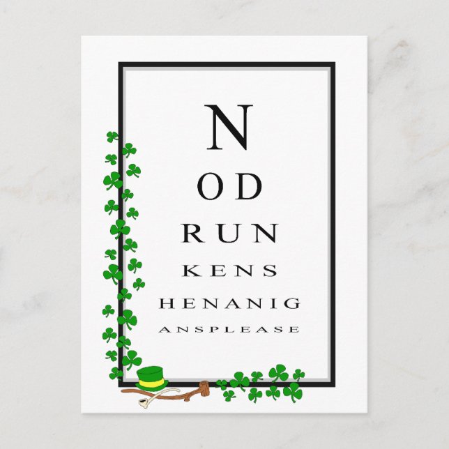 Fun eye Test No betunken Shenanigans Bitte Postkarte (Vorderseite)