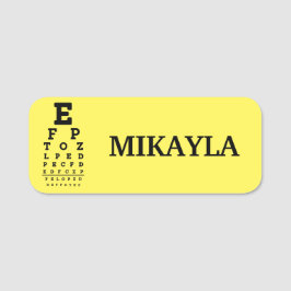 Fun Eyechart Optician Gelbe Name Tag Namensschild
