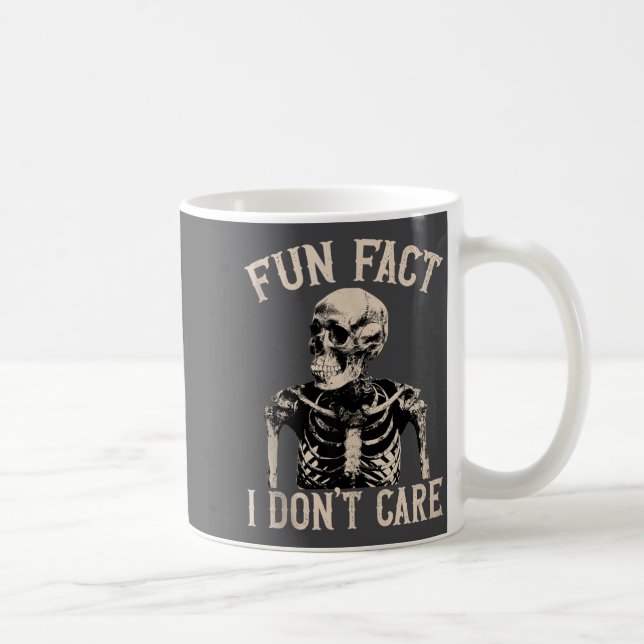 Fun Fact I Don’t Care Skull Funny Sarcastic Quote  Kaffeetasse (Rechts)