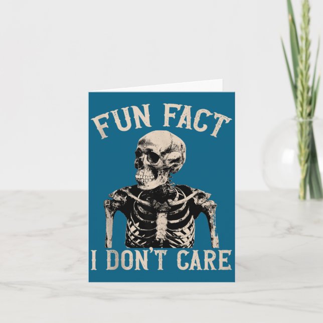 Fun Fact I Don’t Care Skull Funny Sarcastic Quote  Karte (Vorderseite)