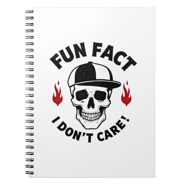 Fun Fact I Don't Care Funny Skeleton Saying (1) Notizblock (Vorderseite)
