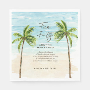 Fun Facts Beach Wedding Brautparty Napkins Serviette