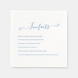 Fun Facts Blue Wedding Napkins Serviette