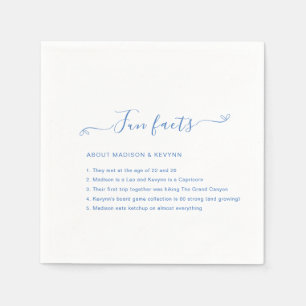Fun Facts Blue Wedding Napkins Serviette