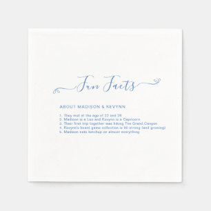 Fun Facts Blue Wedding Napkins Serviette