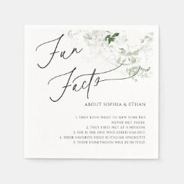 Fun Facts Calligraphy Wedding Greenery Serviette