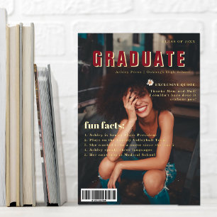 Fun Facts Graduate Magazine Cover Foto Folien Feiertagskarte