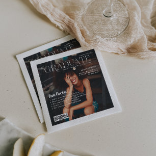 Fun Facts Graduate Magazine Cover Foto Napkin Serviette
