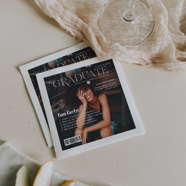 Fun Facts | Graduate Magazine Cover Foto Napkin Serviette (Von Creator hochgeladen)