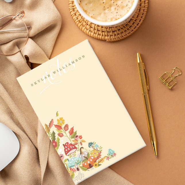 Fun Fairy Garden Herbstblätter Pilze & Pumpkin Post-it Klebezettel (Fun Fairy Garden Autumn Leafs Mushrooms & Pumpkin Post-it Notes)