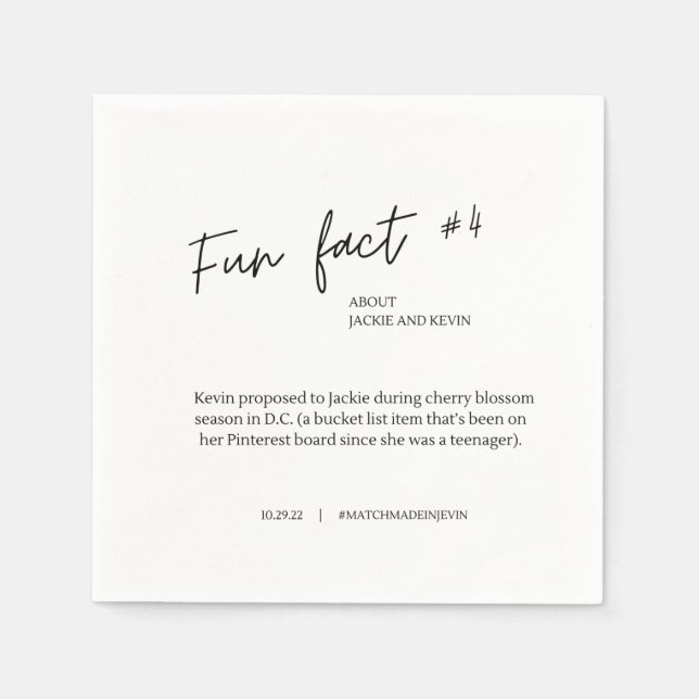 Fun Fakt #4 Wedding Cocktail Napkins Serviette (Vorderseite)