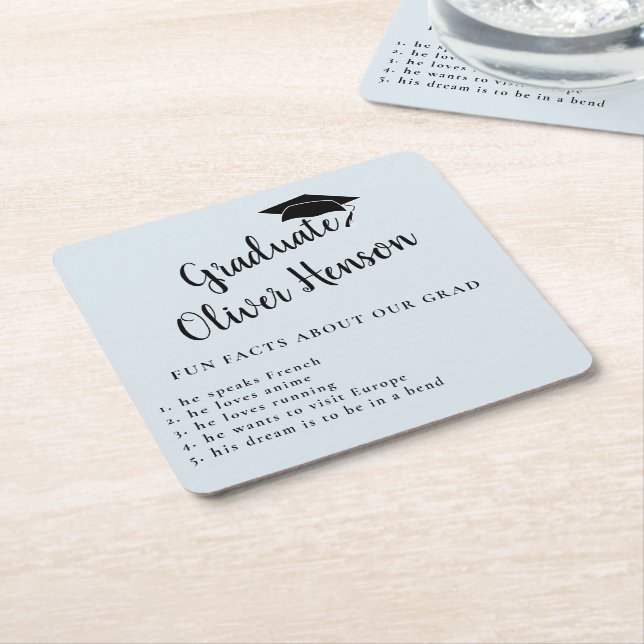 Fun Fakt über die Graduate Simple Graduation Party Rechteckiger Pappuntersetzer (angewinkelt)