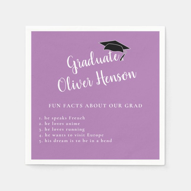 Fun Fakt über die Graduate Simple Graduation Party Serviette (Vorderseite)