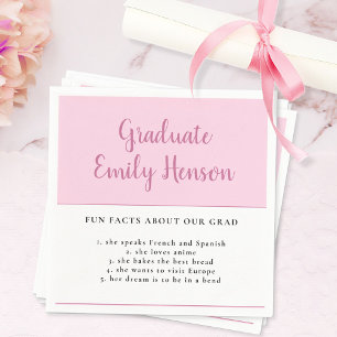 Fun Fakt über Graduate Pink Simple Abschluss Na Serviette