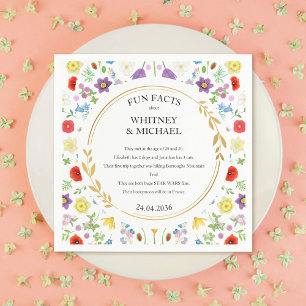 Fun Fakten Frühlingsblume Wildblume Hochzeit Napki Serviette