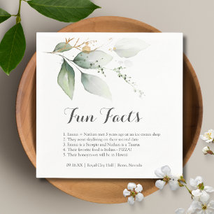 Fun Fakten Grüne Gold Foliage Blätter Hochzeit Serviette