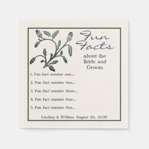 Fun Fakten Lila & Green Thistle Wedding Empfang Serviette