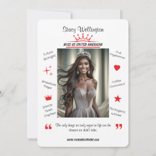 Fun Fakten Pageant Promo Autograph Cards Einladung