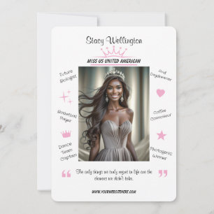 Fun Fakten Pageant Promo Autograph Cards Einladung