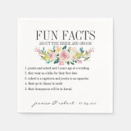 Fun Fakten Pastel Floral Personalisiert Serviette