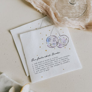 Fun Fakten Wasserfarben Disco Balls Geburtstagspar Serviette