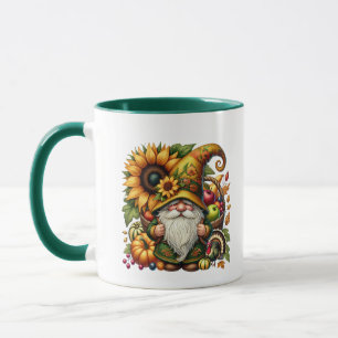 Fun Fall Saisonale Gnome fügen Monogramm-Erntedank Tasse