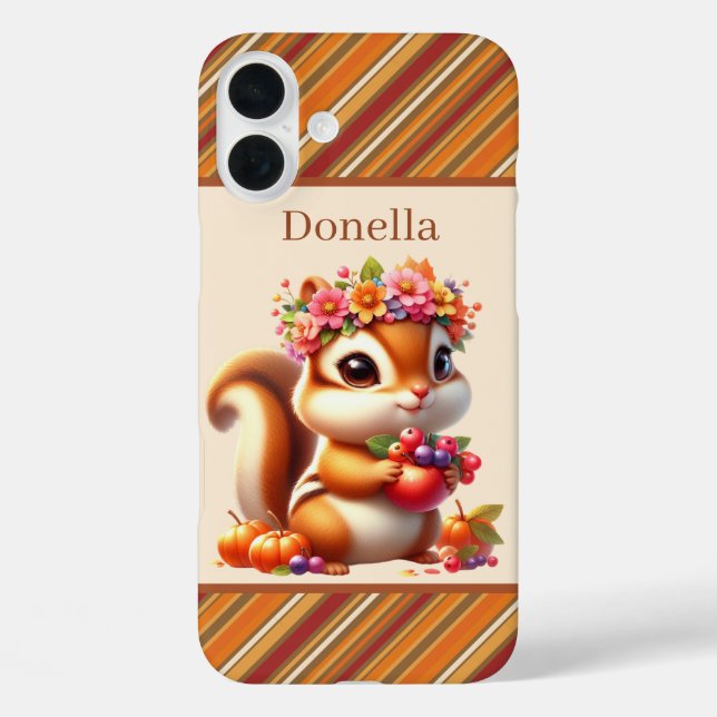 Fun Fall Seasonal squirrel add name  Case-Mate iPhone Hülle (Rückseite)